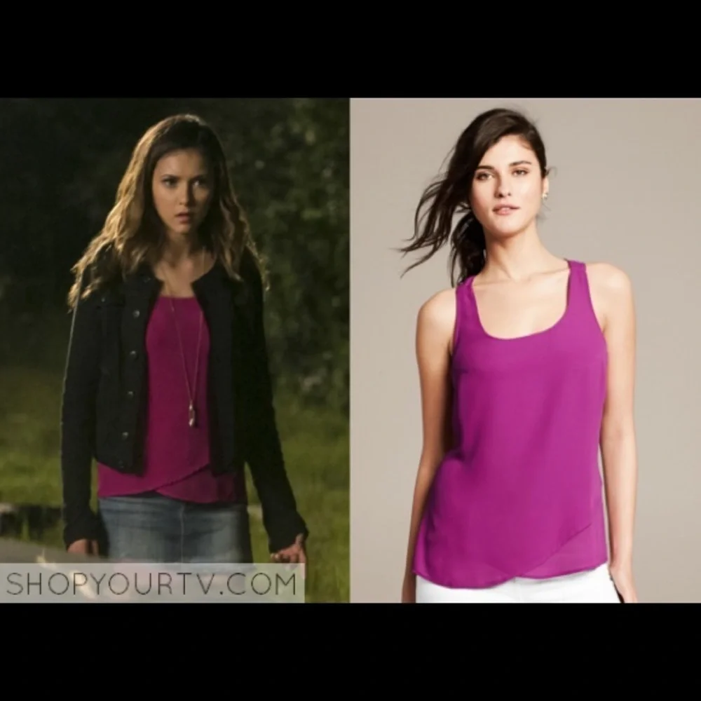 ASO Elena Gilbert banana republic tulip hem tank top TVD - Picture 1 of 3